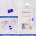 6 P Clear Jewelry Box Plastic Bead Storage Craft Container Earrings Organizer  