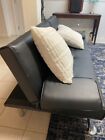66   Low Futon Sofa Bed Sleeper Faux Leather Convertible Couch Loveseat Game