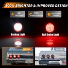 6x Red Led Rear Tail Light Lenses   White Led Backup Lamps For 1964 Chevy Impala