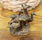 Vintage African Ashanti Akan Bronze Brass Gold Weight Tribal Birds Figurine 2 5   