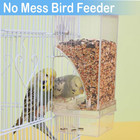 Bird Parrot Feeders No Mess Automatic Cage Feeder Dispenser Food Container Au