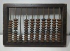    antique    Primitive Wood   Metal 10 Row 93 Bead 11  W X 7  T Vintage Vtg Abacus
