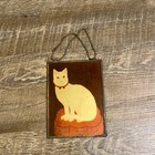 Metal Framed Tinkle A Cat 1883 With Metal Chain Vintage Art Print