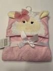 Hudson Baby Infant Girl Cotton Animal Face Hooded Towel  Lamb  One Size