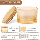 15 Pack 4 Oz Gold Amber Glass Candle Jars With Airtight Bamboo Lids For Makin   