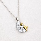 Hug Pendant Necklace Pet Dog Lover Family Fashion Girl Golden Silvery Friendship