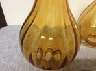 Vintage Ribbed Amber Glass Lamp Shade Lot Of 3