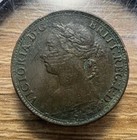 1881 Farthing Great Britain Victoria - Actual Coin Shown - Free Shipping Inv 234