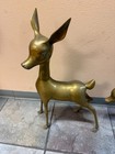 Brass Deer Figurines Lot Of 3 Large Standing Animal Statues 30  21  18  Tall
