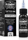 Element Tattoo Supply Nighthawk Black Tattoo Ink 1 Oz