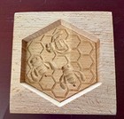 Springerle Cookie Press Mold Carved Wooden Honeycomb Bees