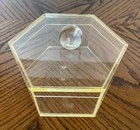 Vintage Lucite  Acrylic 6-sided Trinket Vanity Box With Lid Hexagonal