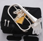 Professional Silver Plated Bb Flugelhorn Monel Valve Quality Flugel 2 Mouthpiece