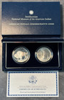 2001 P   D Proof   Unc Buffalo Silver Commemorative Dollar 2 Coin Set Box   Coa