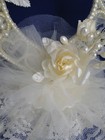 New Elegant Hortense B Hewitt  Co  Ivory Lacy Heart   Roses Wedding Caketop  411