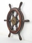 Vintage Wood Six Spoke Ship Steering Wheel