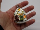 Antique Hand Blown Mercury Glass Cottage House Christmas Ornament