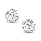 925 Sterling Silver White Cubic Zirconia Cz Stud Earrings For Women Men   2 00