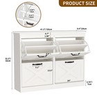 Shoe Cabinet With 4 Flip Drawers Entryway Hallway Shoe Storage Organizer White