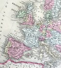 1867 Europe  Mitchell Antique Hand-colored Map