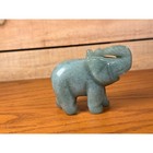 Hand Carved Green Stone Elephant Figurine Trunk Up 3 Inch Lucky D  cor