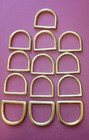 Lot Of 13 1 Inch Solid Brass Cast D Rings- 2 Thicknesses