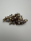 Vintage Gold Iridescent Mid Century Modern Brooch 7cm Bb11