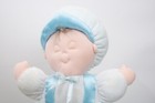 Eden Toys Baby Blue Plush Baby Doll Soft Velour Satin Stuffed Toy Lovey Hat