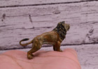 Original 1900s Detailed Antique Austrian Vienna Cold Painted Bronze Of Lion