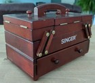 Singer Vintage Wood Sewing Box Caddy Fold Out Keepsake 8  X 5    Notions Accordion