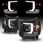 For 2014-2016 Gmc Sierra 1500 2500hd 3500hd  halogen Type  Led Bar Projector Bla