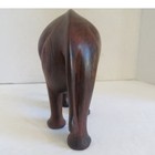 Vintage Hand Carved Dark Wood Elephant Figurine Statue Safari Decor 5x6 Inch
