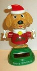 New Solar Powered Dancing Winter Christmas Santa Dog Puppy Joy Bobble Head Toy