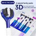 6pcs 3d Manual Toothbrush Three Sided U-shaped Soft Bristle Adult Oral Care Pack