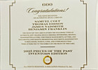 2025 Pieces Of The Past  600  Thomas Edison  Ben Franklin colt  Naismith 4 Relic