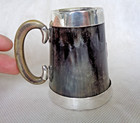 Scottish Provincial Aberdeen Solid Silver Mounted Hunted Sporting Horn Tankard
