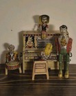 Vtg 1945 Unique Art Li l Abner Dogpatch Band Tin Wind Up Toy Working Original