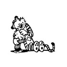 Calvin   Hobbes Hugging For Macbook Air pro Car Window Laptop Art Decal Sticker