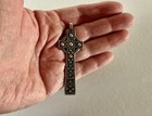 Vtg Sterling Silver Irish Celtic Cross Pendant 2 7 8  20 5 Gr
