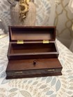 The Bombay Company Mahogany Wood Jewelry Box With Two Compartments Vintage 1988
