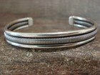 Native American 3 8  Navajo Indian Sterling Silver Bracelet Cuff - Tahe