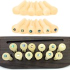 6pcs Acoustic Guitar Unbleached Vintage Real Bone Bridge Pins Shell Dot Usa