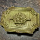 Vintage Max Klein Sewing Box Sc-2015 W  Tray Green Ornate Faux Wood Plastic 