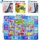 Abc Floor Play Mat     Extra Thick 0 8cm Non-slip Padded Nursery Rug With City    