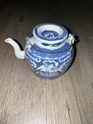 Antique Qing Dynasty Chinese Porcelain Blue   White Teapot   Lid Gorgeous