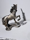 Vintage Pewter Unicorn Figurine With Crystal Ball 4 