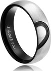 His   Hers Real Love Heart Promise Ring Stainless Steel Couples Wedding Engageme