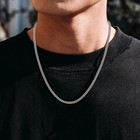 Cuban Link Chain Necklace For Men  Plated Stainless Steel Necklace Chain