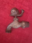 Brass bronze Snail Faucet Spigot With Patina Vintage Outdoor Decor