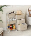 Baby Diaper Storage Cart  3-tier Rolling Utility Cart With Dividers And Drawers